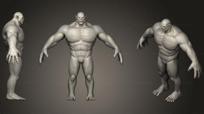 Anatomy of skeletons and skulls (Strong Orc, ANTM_1313) 3D models for cnc